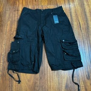 NWT DELUXE HOMME CARGO BLACK PANTS SZ 34